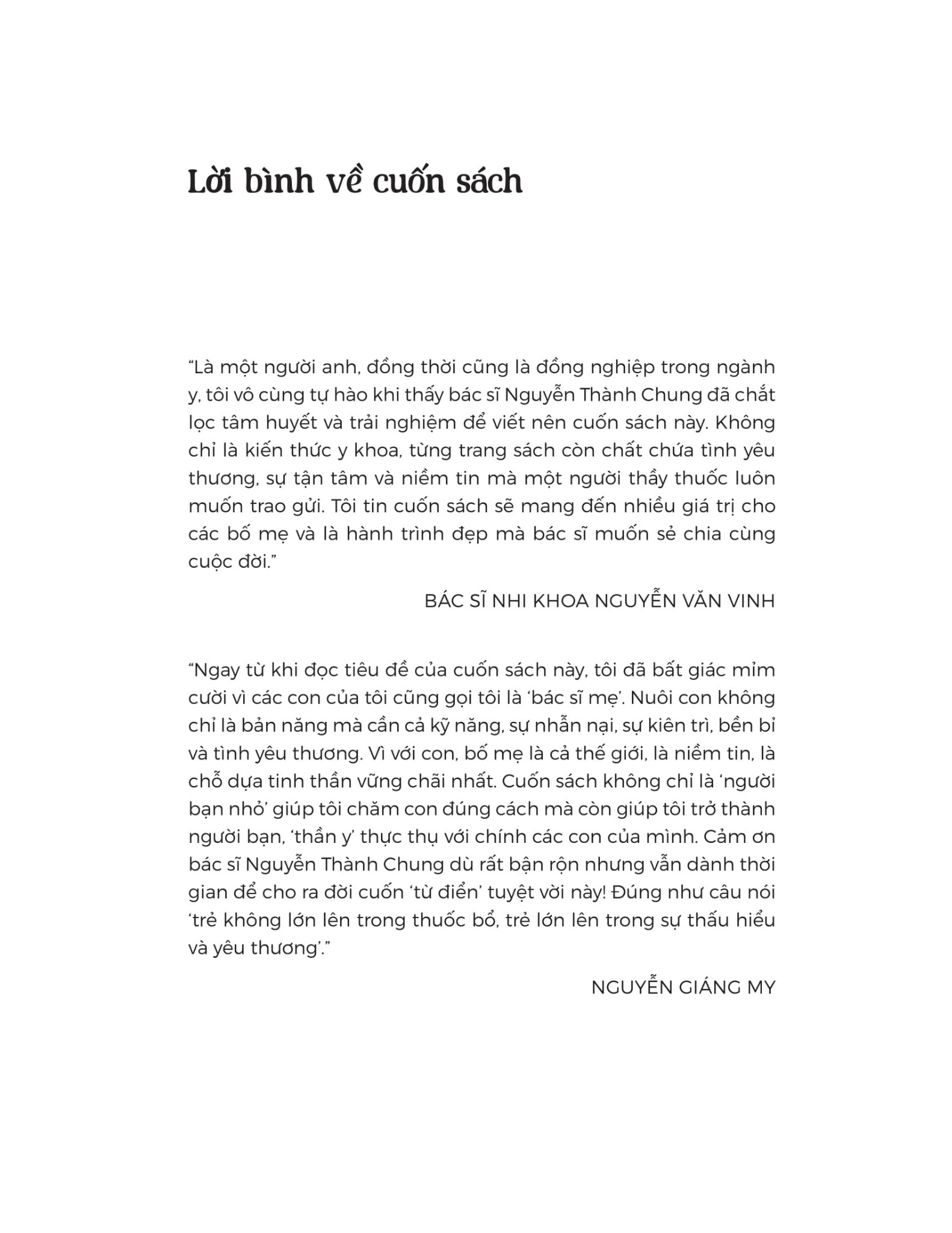 Bố Mẹ Là Thần Y Của Tớ - 
BS. Nguyễn Thành Chung
