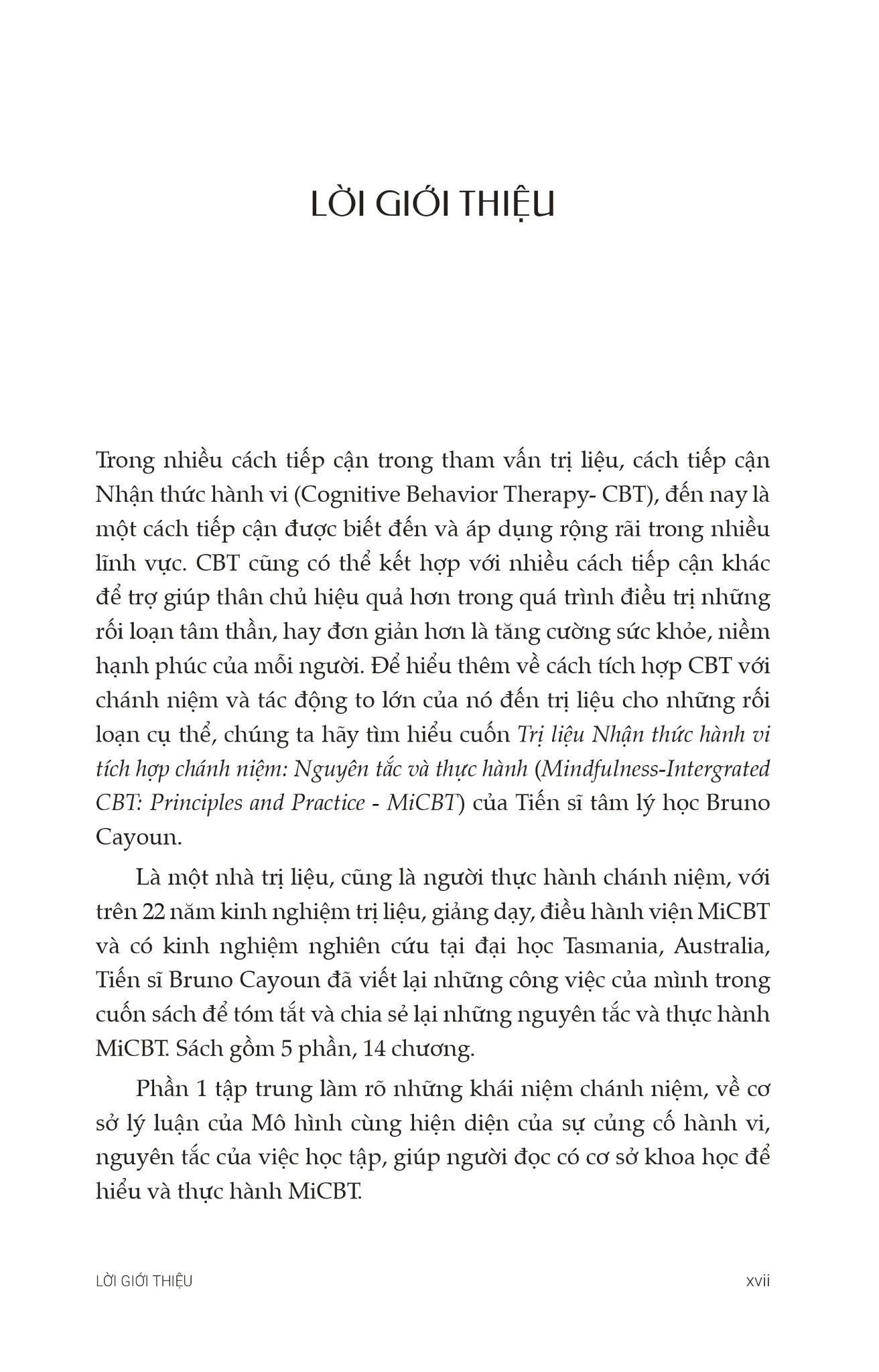 Trị Liệu - Nhận Thức Hành Vi Tích Hợp Chánh Niệm - Nguyên Tắc Và Thực Hành - Bruno A. Cayoun