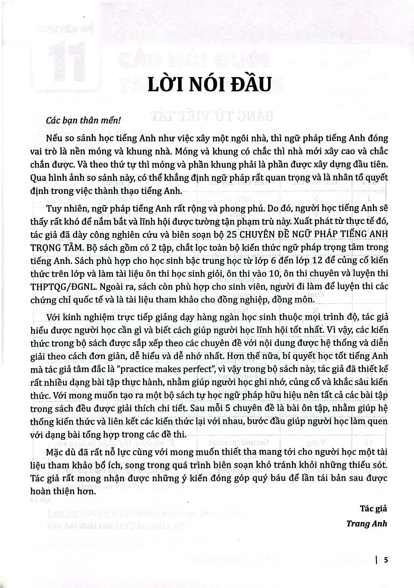 25 Chuyên Đề Ngữ Pháp Tiếng Anh Trọng Tâm - Tập 2 - Trang Anh