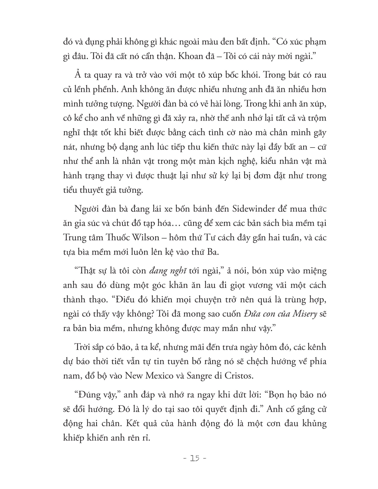 Misery - Chiếc Máy Đánh Chữ Đẫm Máu Ở Vùng Núi Tuyết (Sách Bỏ Túi) - Stephen King