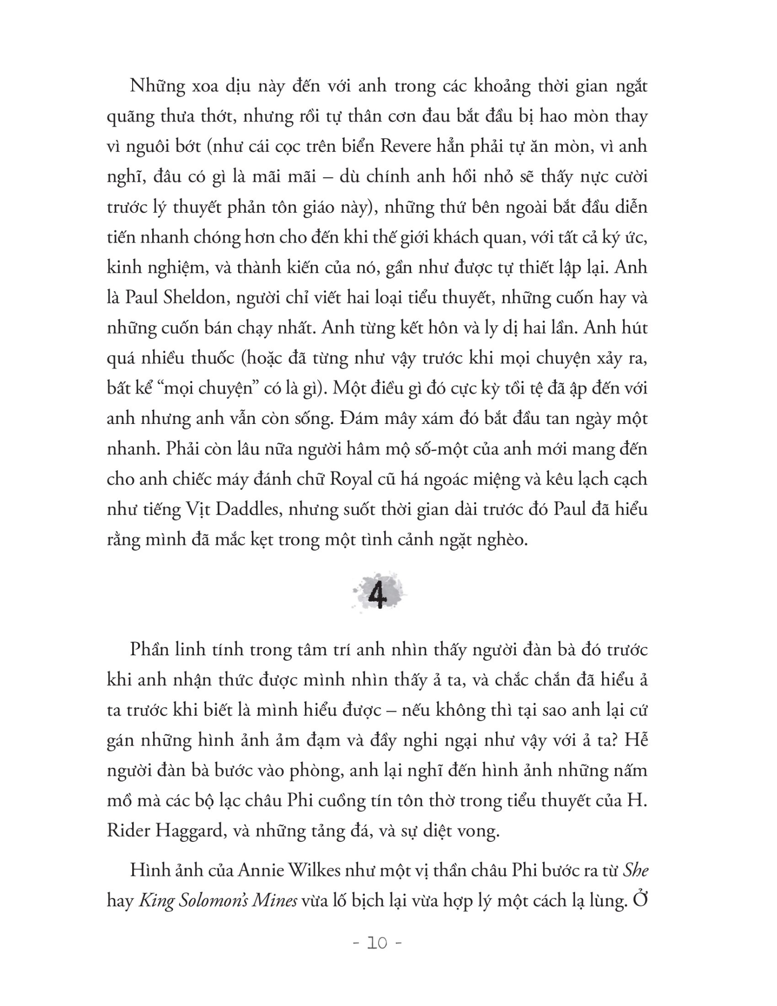 Misery - Chiếc Máy Đánh Chữ Đẫm Máu Ở Vùng Núi Tuyết (Sách Bỏ Túi) - Stephen King