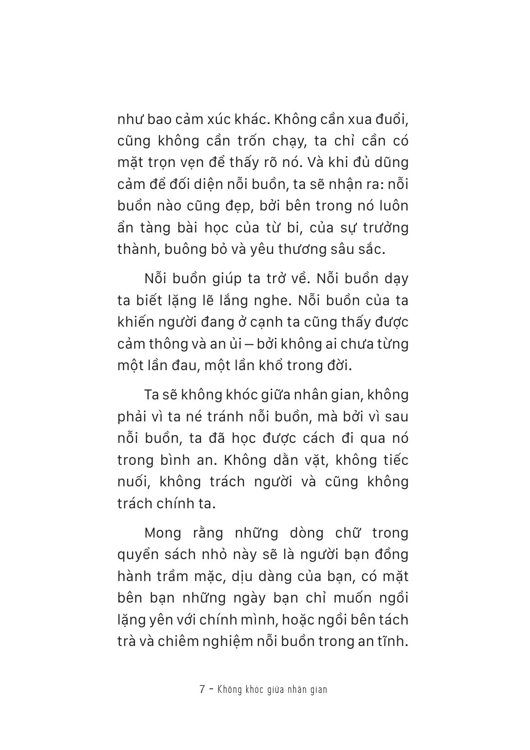 Không Khóc Giữa Nhân Gian - Thích Đồng Tâm