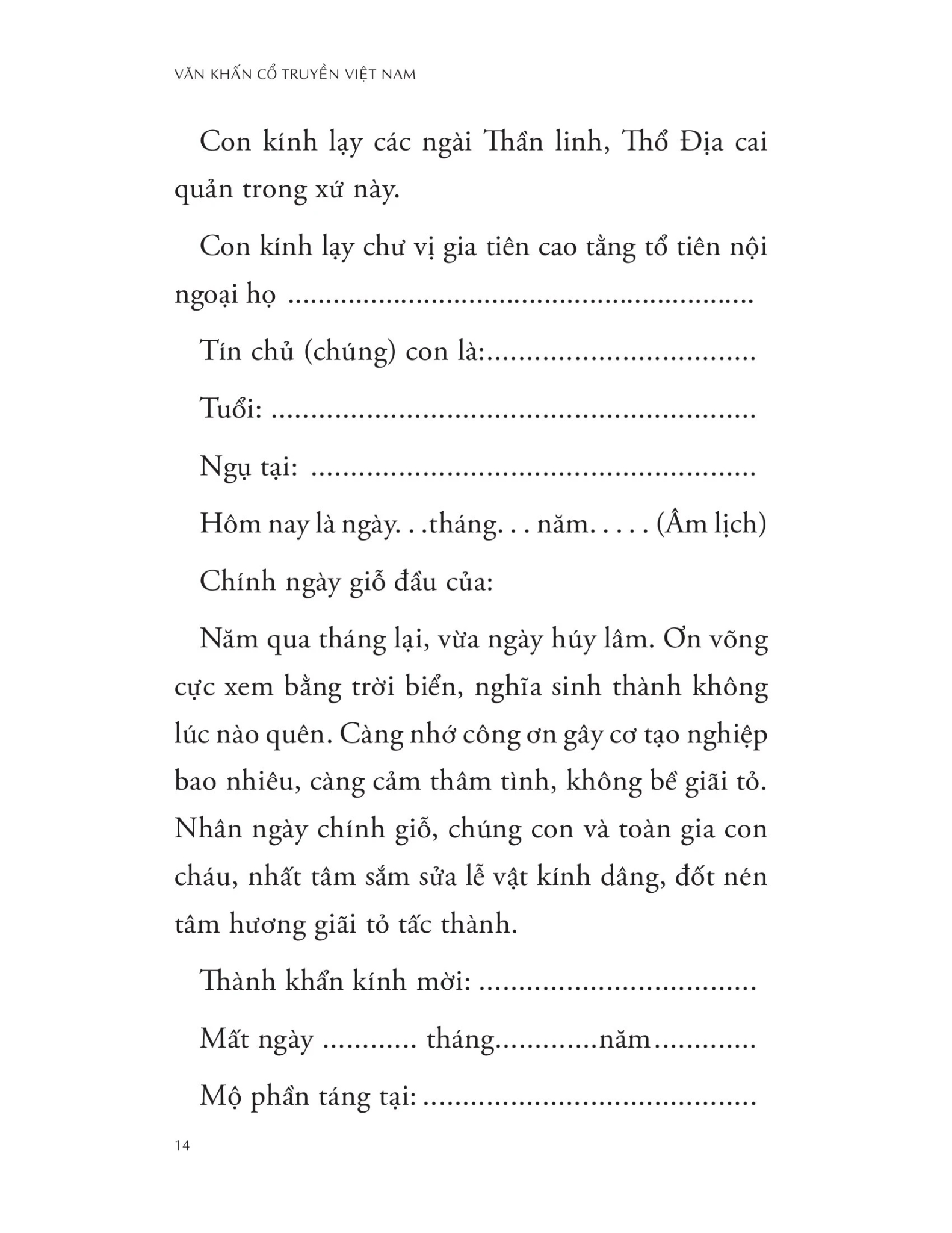 Văn Khấn Cổ Truyền Việt Nam - Lê Hữu Tâm