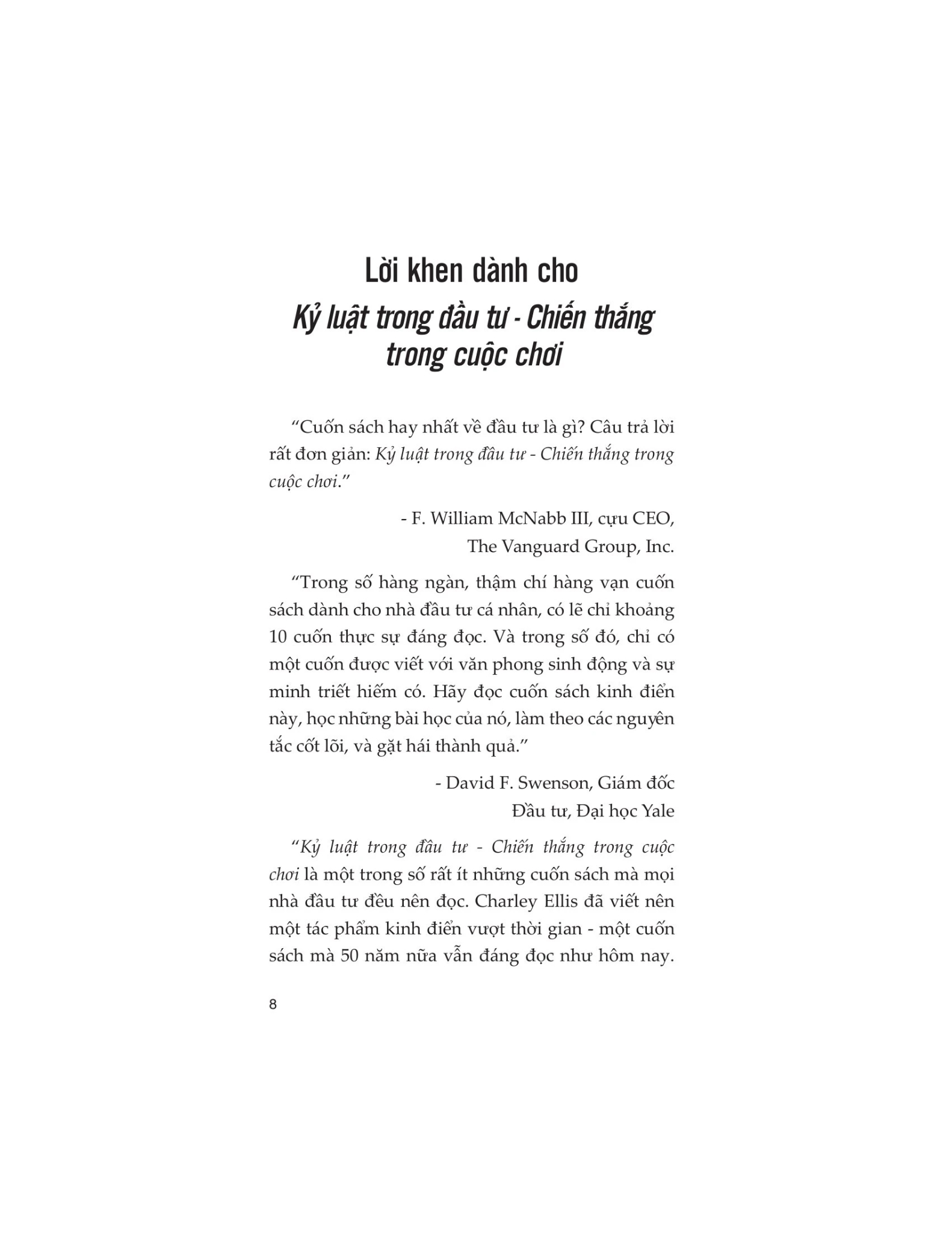 Kỷ Luật Trong Đầu Tư - Chiến Thắng Trong Cuộc Chơi - Charles D. Ellis