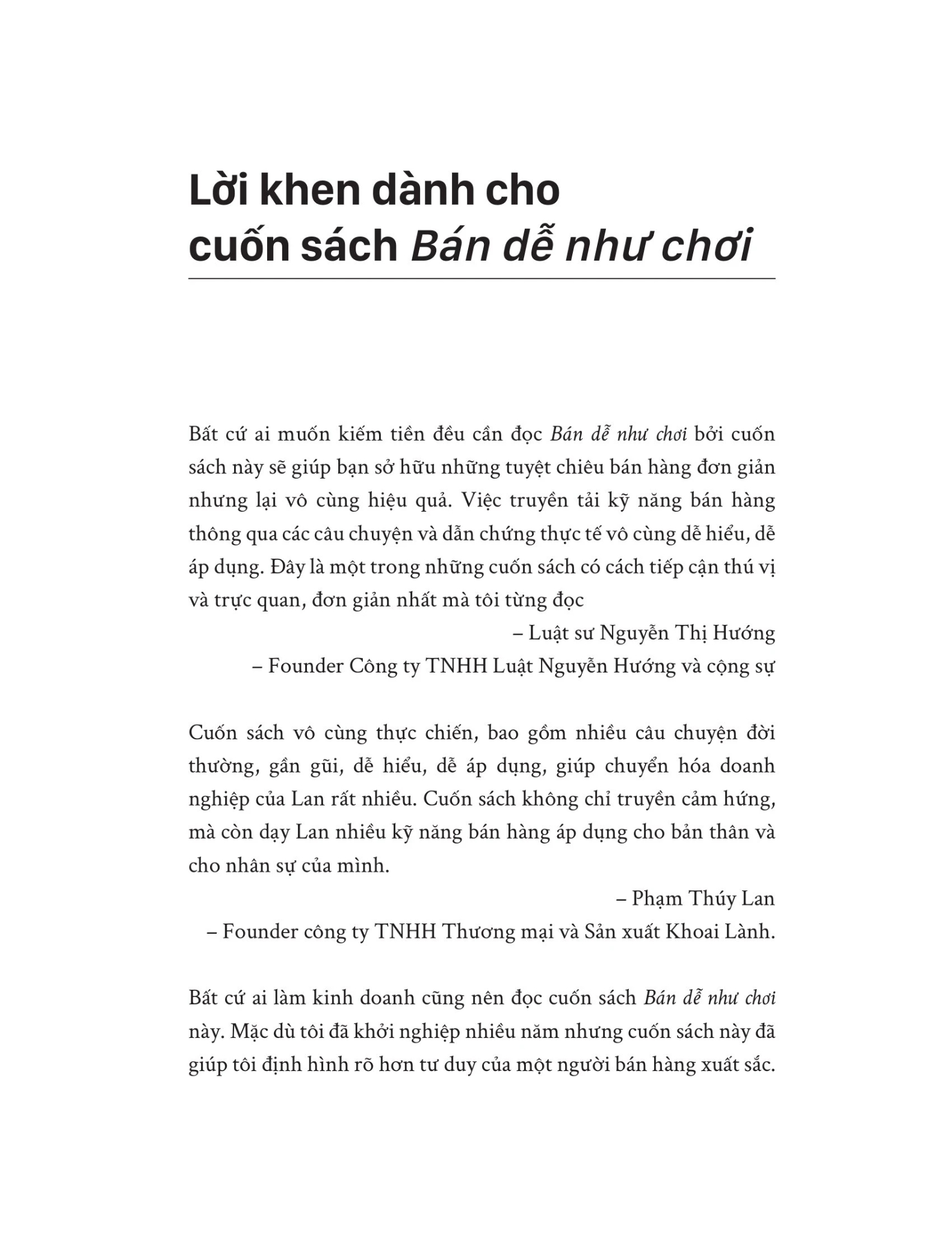 Bán Dễ Như Chơi - Một Cách Bán Hàng Dành Cho Người Sợ Bán - Phi Hồng Huy