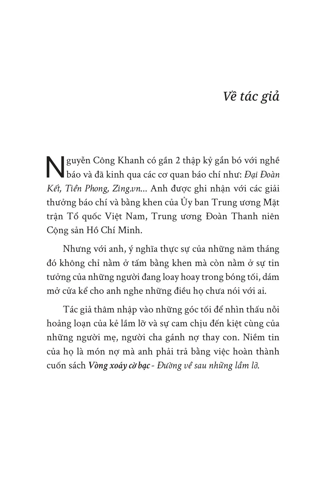Vòng Xoáy Cờ Bạc - Đường Về Sau Những Lầm Lỡ - Nguyễn Công Khanh