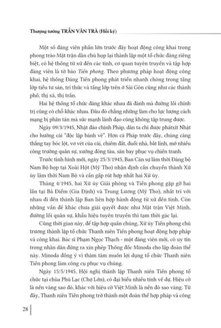  Hồi Ký Thượng Tướng Trần Văn Trà - Hành Trình Từ “ Ra Đi Hai Bàn Tay Trắng ” Đến “ Trở Về Một Dải Giang San ” Và Những Trang Bản Thảo Còn Dang Dở - TS. Quách Thu Nguyệt 