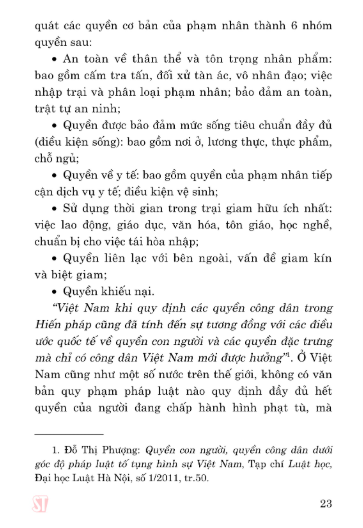 Bảo Đảm Quyền Con Người Trong Thi Hành Án Phạt Tù Tại Việt Nam (Sách Chuyên Khảo) - PGS.TS. Đỗ Thị Phượng - (NXB CTQG)