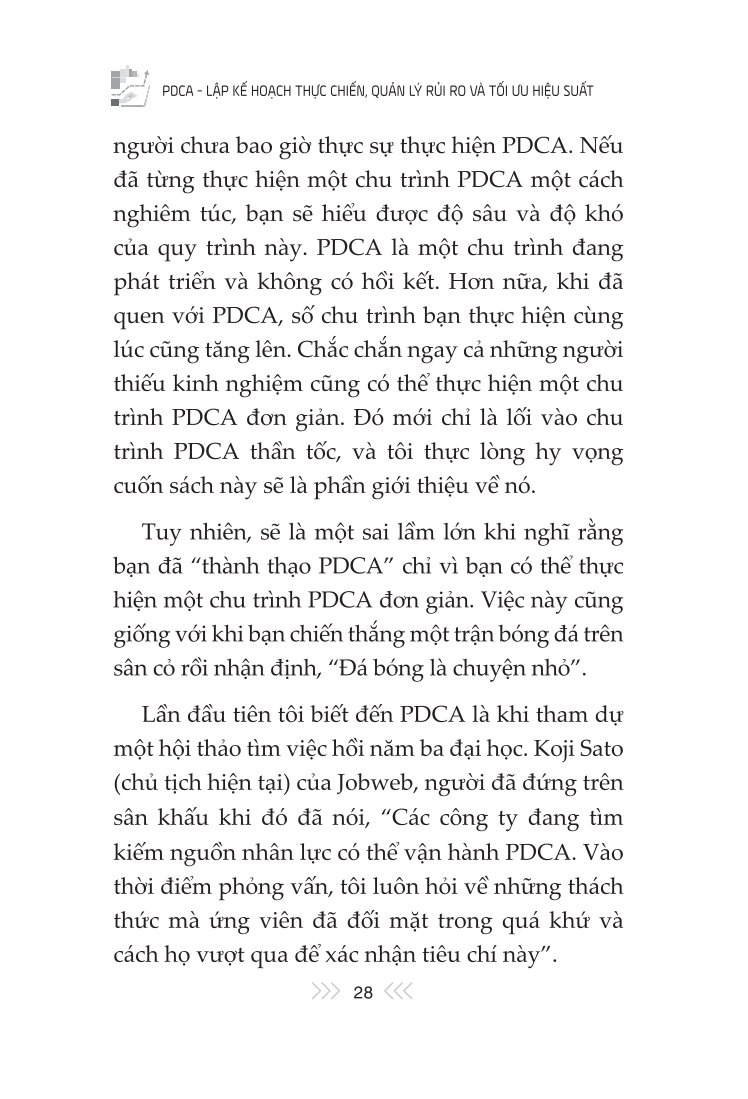 PDCA – Lập Kế Hoạch Thực Chiến, Quản Lý Rủi Ro Và Tối Ưu Hiệu Suất - Tomita Kazumasa