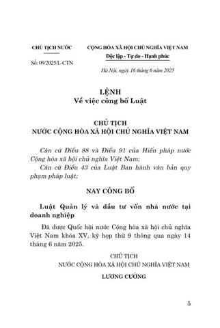  Luật Quản Lý Và Đầu Tư Vốn Nhà Nước Tại Doanh Nghiệp Năm 2025 - Quốc hội - NXB CTQG 