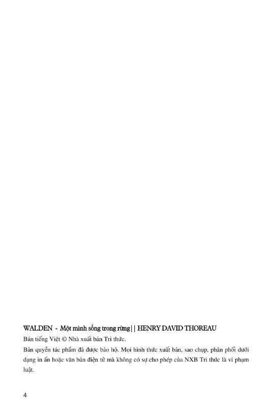 Walden, Một Mình Sống Trong Rừng - 
Phiên Bản Bỏ Túi  - Henry David Thoreau