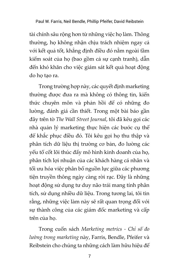 Marketing Metrics – Chỉ Số Đo Lường Trong Marketing - Paul W. Farris, Neil
