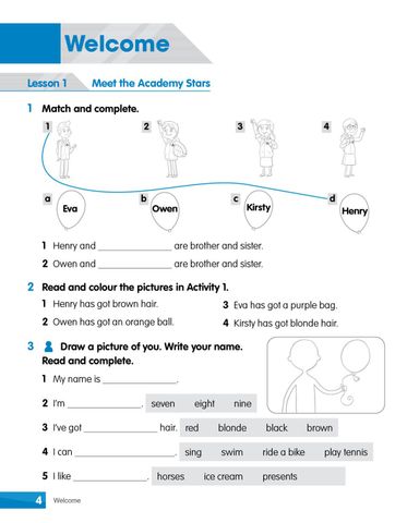  Combo 6 Quyển Sách Bài tập Academy Stars  Workbook ( Từ Tập 1 - Tập 6 ) 