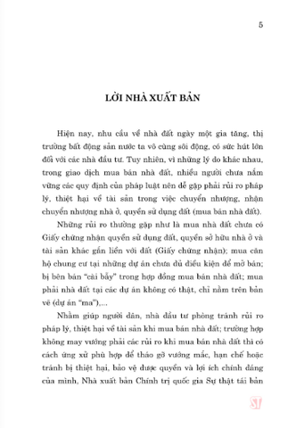  Nhận Diện Rủi Ro Trong Mua Bán Nhà Đất (Tái Bản Lần Thứ Nhất Có Sửa Chữa, Bổ Sung) - Luật sư Phạm Thanh Hữu - (NXB CTQG) 