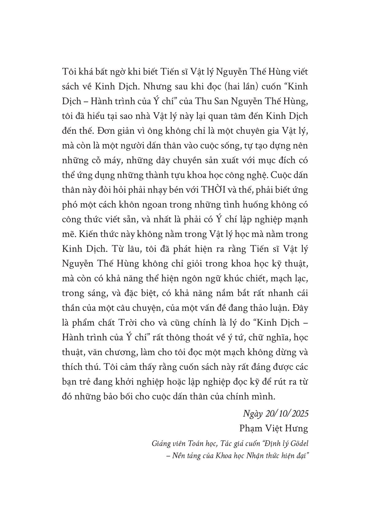 Kinh Dịch - Hành Trình Của Ý Chí - Con Đường Ý Chí Của Kẻ Khởi Nghiệp Từ Khởi Nguyên Đến Khi Thành Tựu - Thu San Nguyễn Thế Hùng