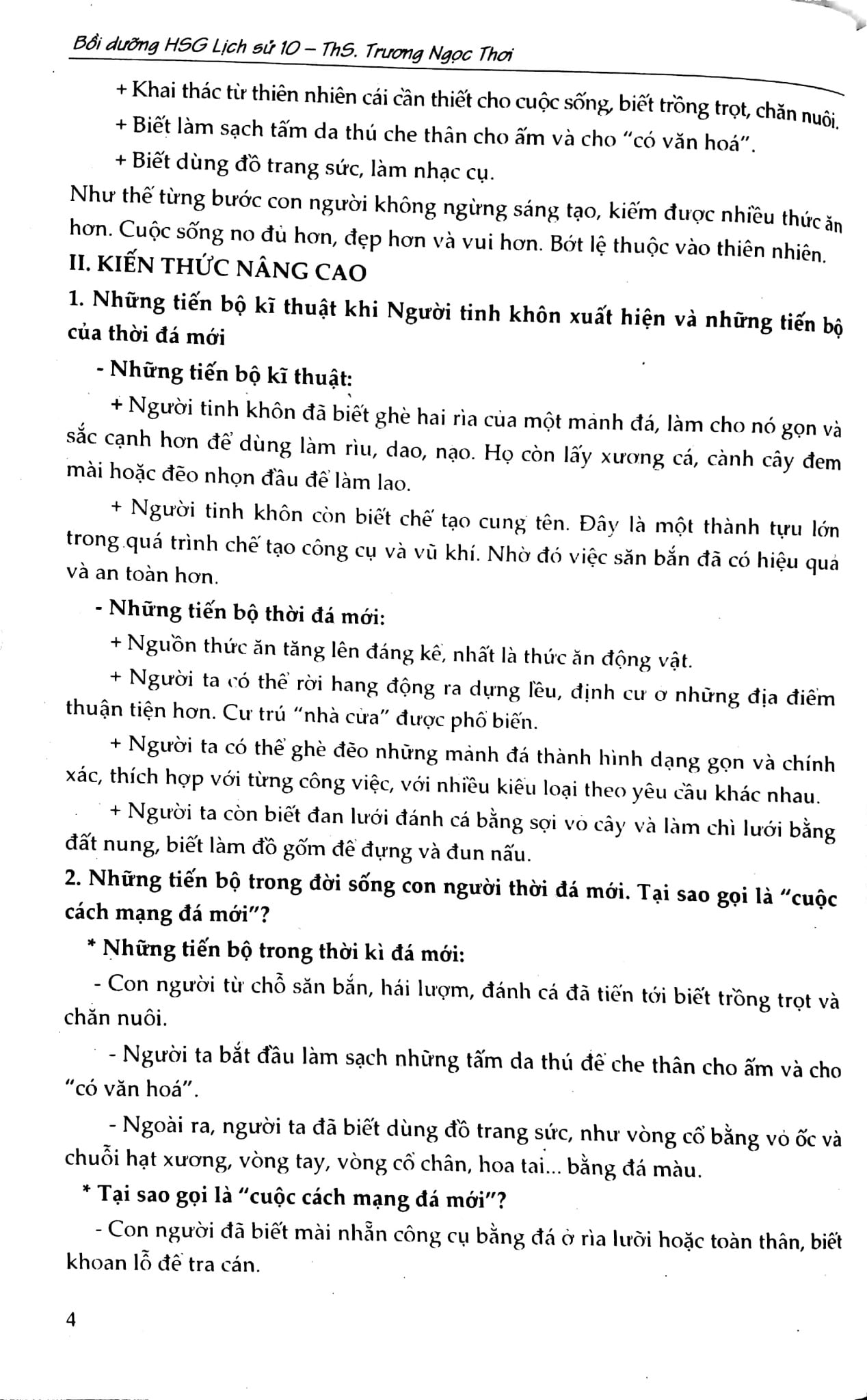 Bồi Dưỡng Học Sinh Giỏi Lịch Sử 10  - Trương Ngọc Thơi