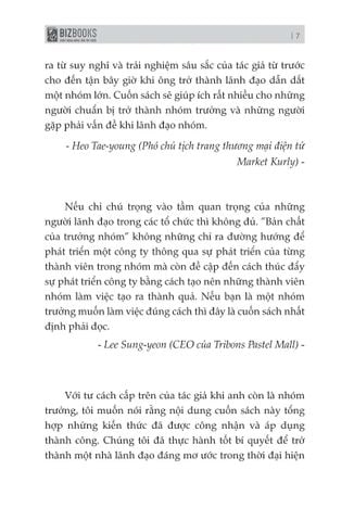  Bản Chất Của Trưởng Nhóm - Khi "Team-Work" Không Còn Là "Tao-Work" - Jang Yoonhyuk 