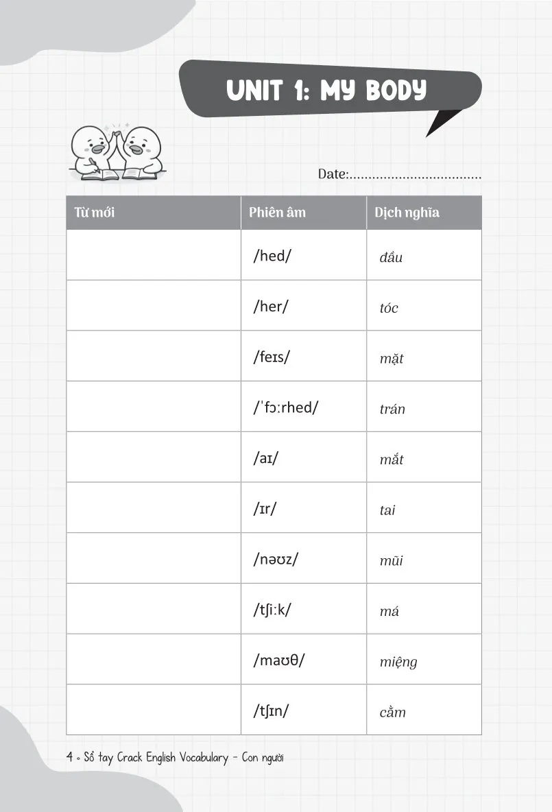 Sổ Tay Crack English Vocabulary - Xây Chắc 540 Từ Vựng Tiếng Anh Theo Chủ Đề Chỉ Với 30 Phút Mỗi Ngày - Chủ Đề Con Người - Adam Ross