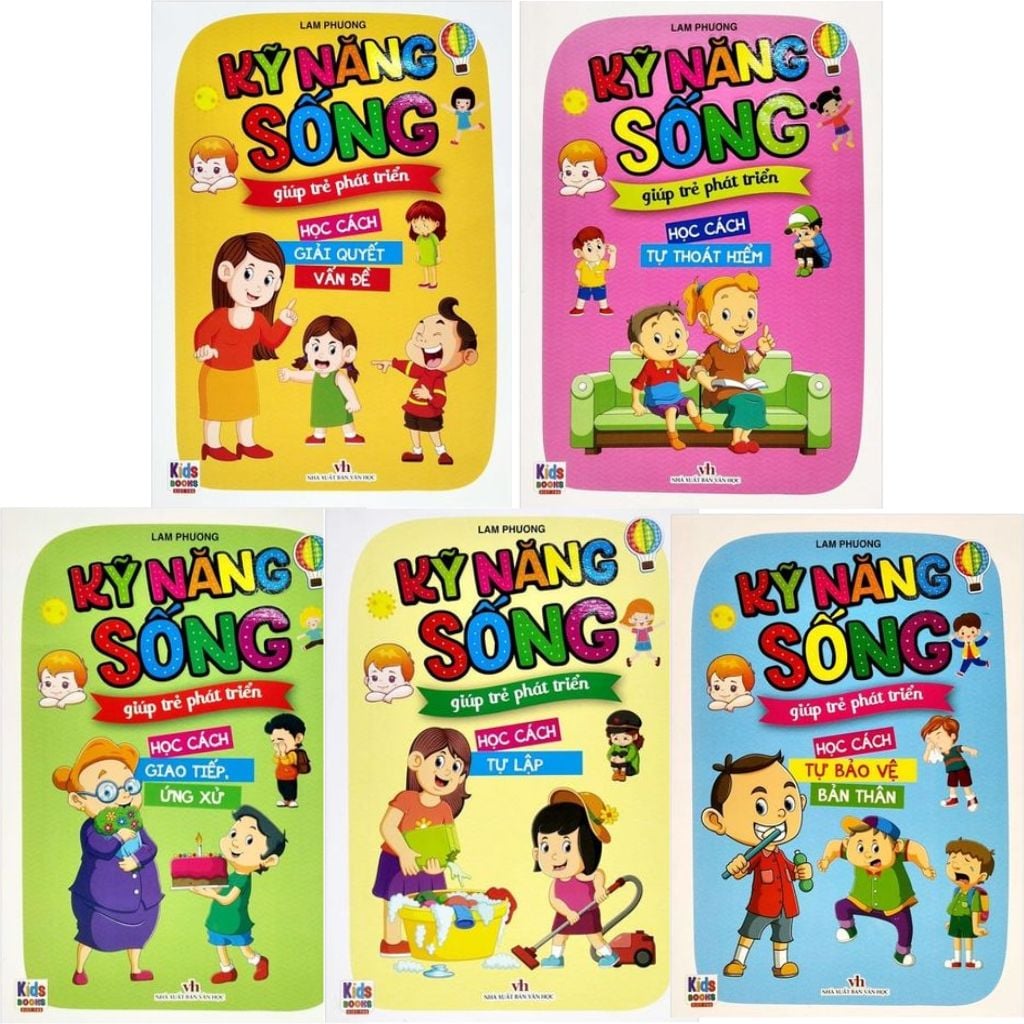 Combo 5 Cuốn Kỹ Năng Sống Giúp Trẻ Phát Triển ( Học Cách Giải Quyết Vấn Đề + Học Cách Tự Thoát Hiểm + Học Cách Giao Tiếp Ứng Xử + Học Cách Tự Bảo Vệ Bản Thân + Học Cách Tự Lập )