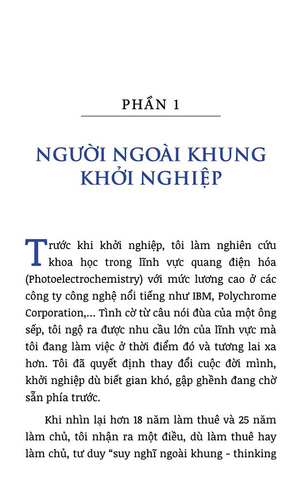 Người Ngoài Khung - Nghĩ Khác Và Làm Khác Để Bền Vững - Tiến sĩ 
Nguyễn Thanh Mỹ