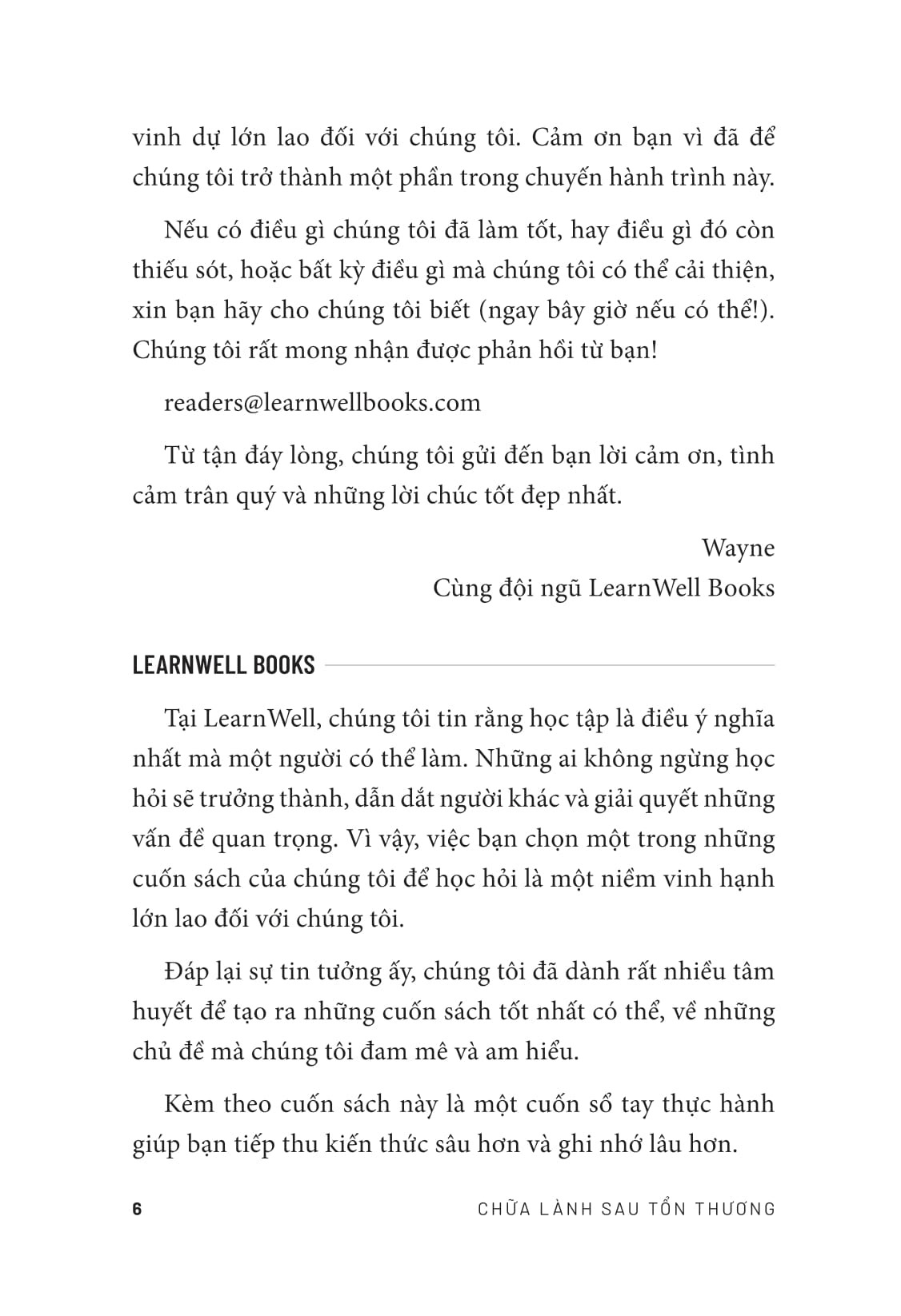 Chữa Lành Sau Tổn Thương - 
LearnWell Books