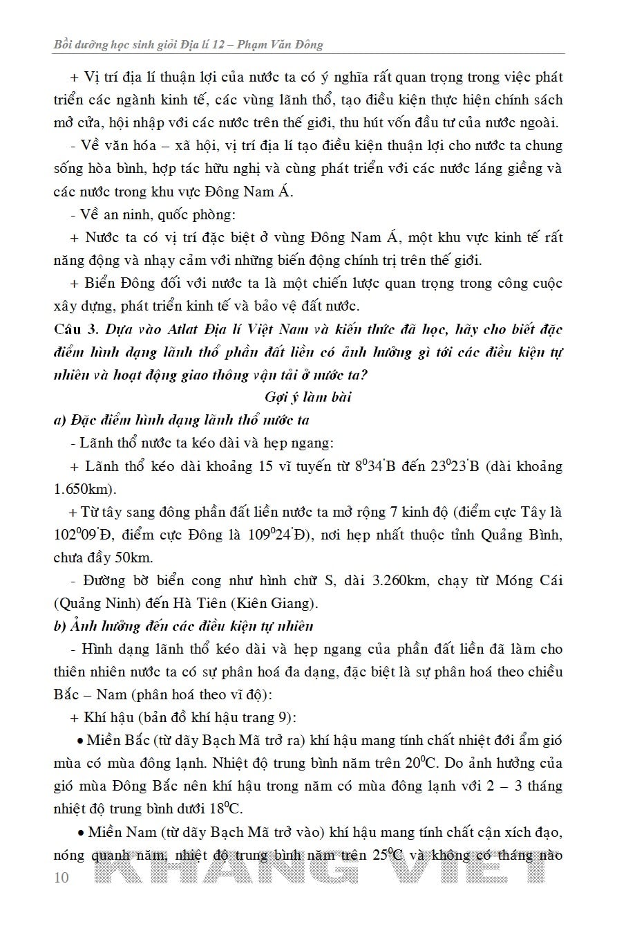 Bồi Dưỡng Học Sinh Giỏi Địa Lí 12  -  Phạm Văn Đông