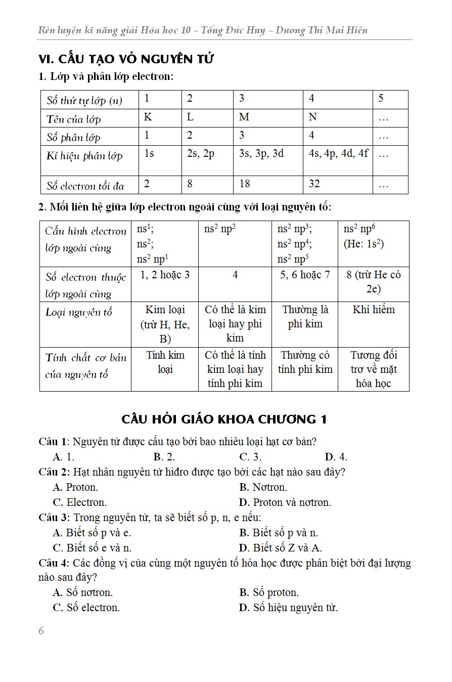 Rèn Luyện Kỹ Năng Giải Hóa Học 10 - Tống Đức Huy