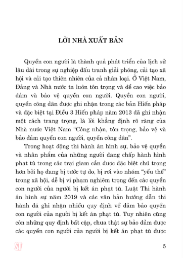 Bảo Đảm Quyền Con Người Trong Thi Hành Án Phạt Tù Tại Việt Nam (Sách Chuyên Khảo) - PGS.TS. Đỗ Thị Phượng - (NXB CTQG)