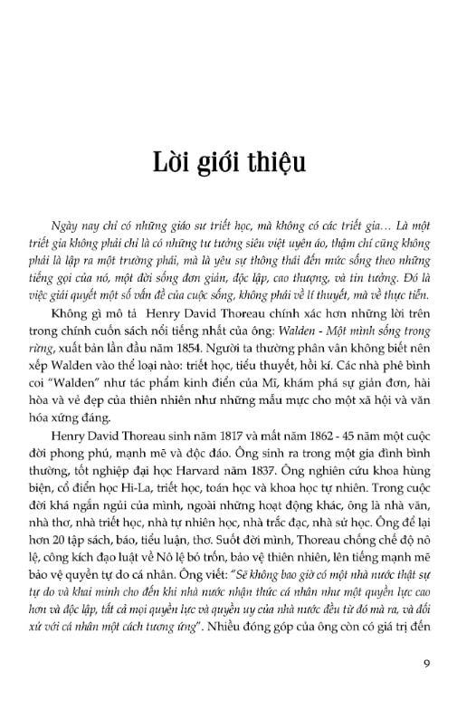 Walden, Một Mình Sống Trong Rừng - 
Phiên Bản Bỏ Túi  - Henry David Thoreau