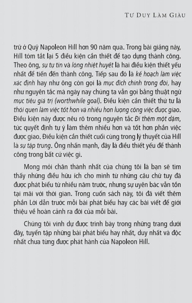 Tư Duy Làm Giàu - Những Bài Nói Chuyện Bất Hủ Của Napoleon Hill  - Napoleon Hill