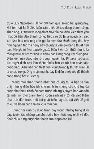  Tư Duy Làm Giàu - Những Bài Nói Chuyện Bất Hủ Của Napoleon Hill  - Napoleon Hill 