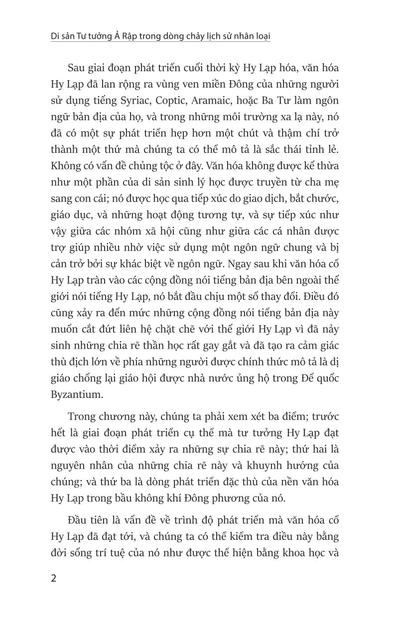 Di Sản Tư Tưởng Ả Rập - Trong Dòng Chảy Lịch Sử Nhân Loại - Arabic Thought and Its Place in History - De Lacy O’Leary