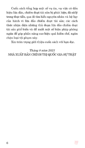  Nhận Diện Các Thủ Đoạn Lừa Đảo Chiếm Đoạt Tài Sản Và Biện Pháp Phòng Ngừa  - Luật gia Trương Ngọc Liêu - (NXB CTQG) 