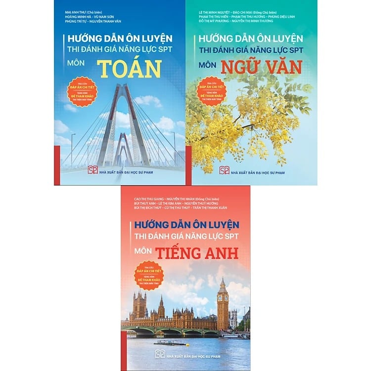 Combo 3 Cuốn Hướng Dẫn Ôn Luyện Thi Đánh Giá Năng Lực SPT ( Ngữ Văn + Toán + Tiếng Anh )