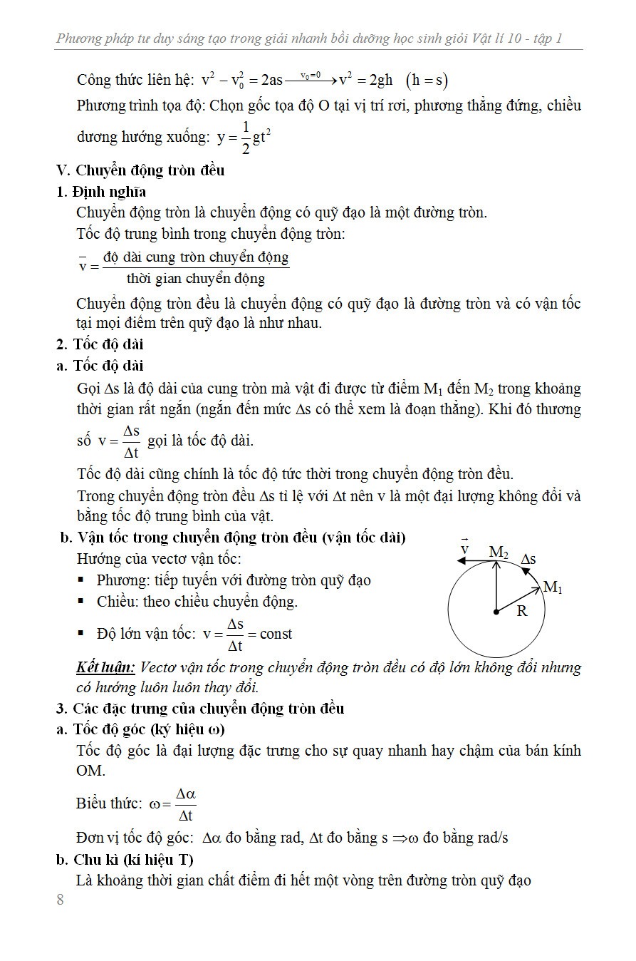 Phương Pháp Tư Duy Sáng Tạo Trong Giải Nhanh Bồi Dưỡng Học Sinh Giỏi Vật Lí 10 Tập 1 - Trịnh Minh Hiệp