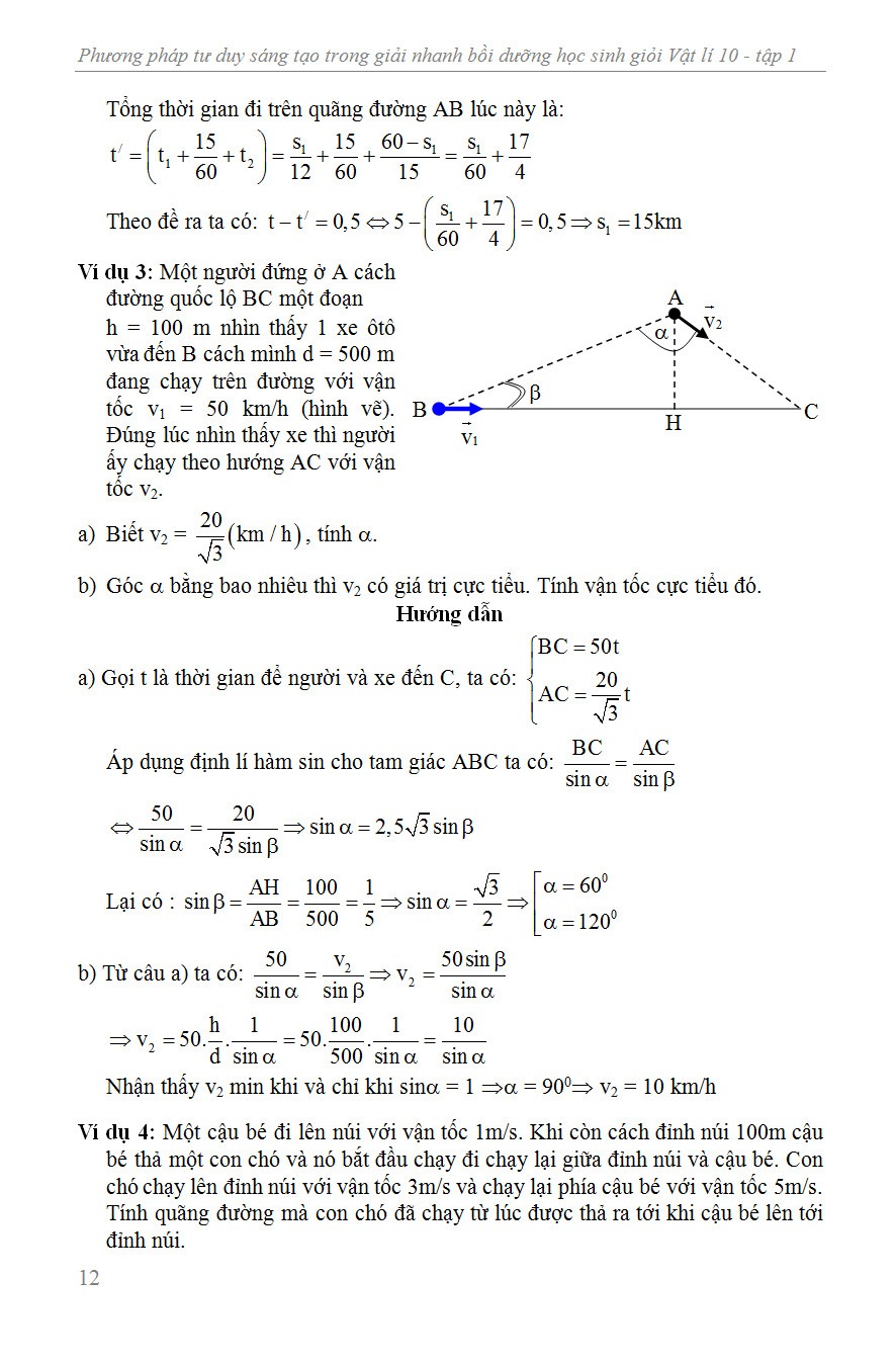 Phương Pháp Tư Duy Sáng Tạo Trong Giải Nhanh Bồi Dưỡng Học Sinh Giỏi Vật Lí 10 Tập 1 - Trịnh Minh Hiệp
