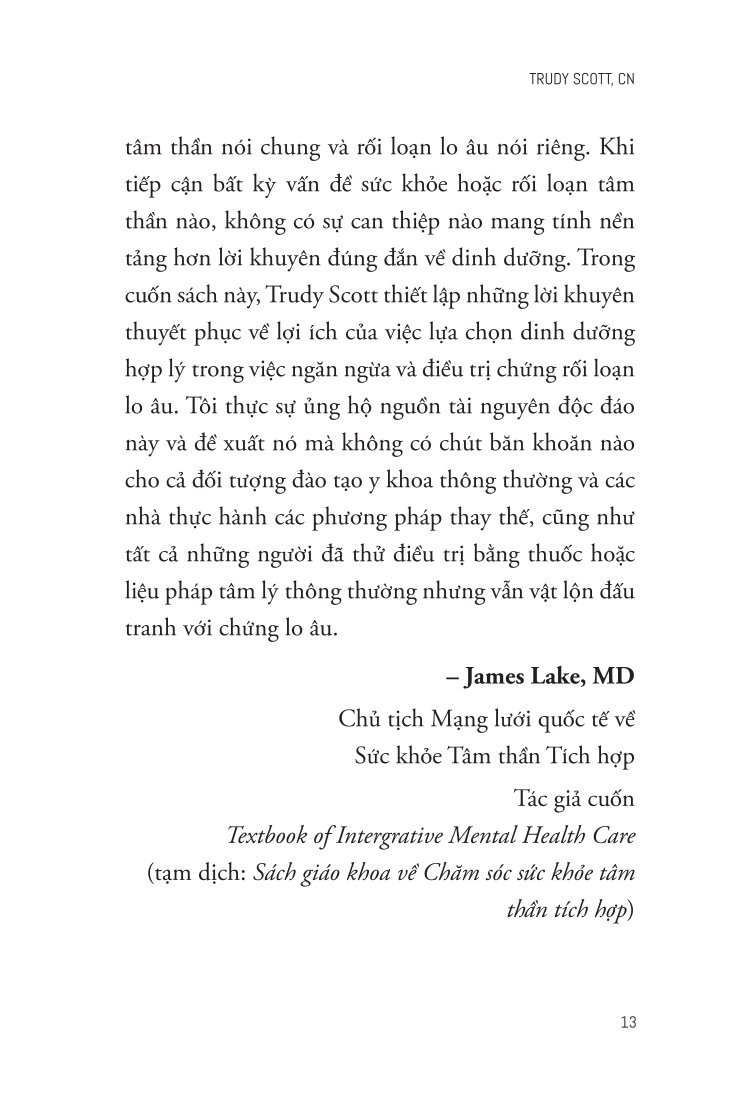 Dinh Dưỡng Cho Người Lo Âu - Trudy Scott