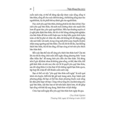  Yêu Quý Bản Thân Mỗi Ngày - Chu Nhất Nghiên 