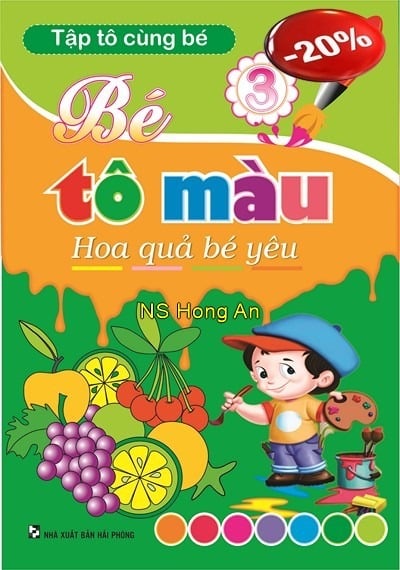 Tập Tô Cùng Bé - Bé Tô Màu Hoa Quả Bé Yêu (Khổ 19×27Cm) - Thiện Nhân