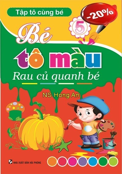 Tập Tô Cùng Bé - Bé Tô Màu Rau Củ Quanh Bé (Khổ 19×27Cm) - Thiện Nhân