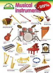 Học Tiếng Anh Qua Hình Ảnh - Nhạc Cụ (Tranh Rời 53X78Cm) - Nguyễn Công Sơn