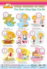 Học Tiếng Anh Qua Hình Ảnh - Thói Quen Hằng Ngày Của Bé (Tranh Rời 53X78Cm) - Nguyễn Công Sơn