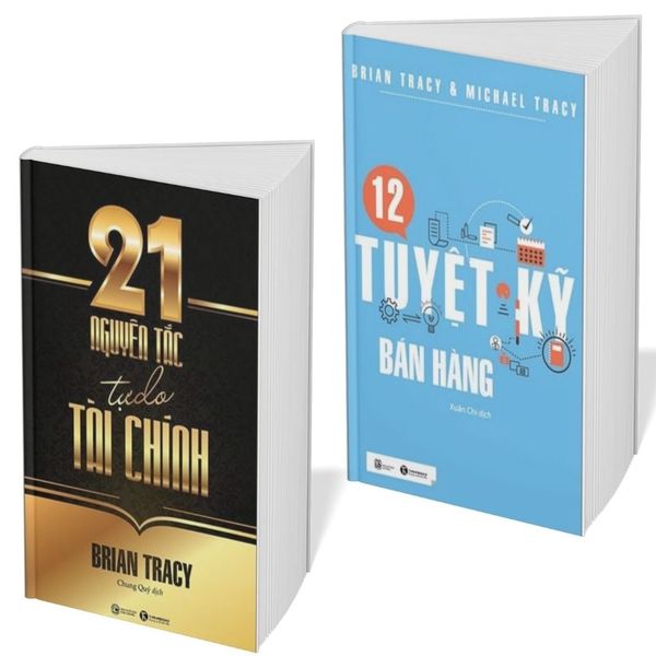  Combo 2 Cuốn ( 21 Nguyên Tắc Tự Do Tài Chính + 12 Tuyệt Kỹ Bán Hàng ) - Brian Tracy, Michael Tracy 