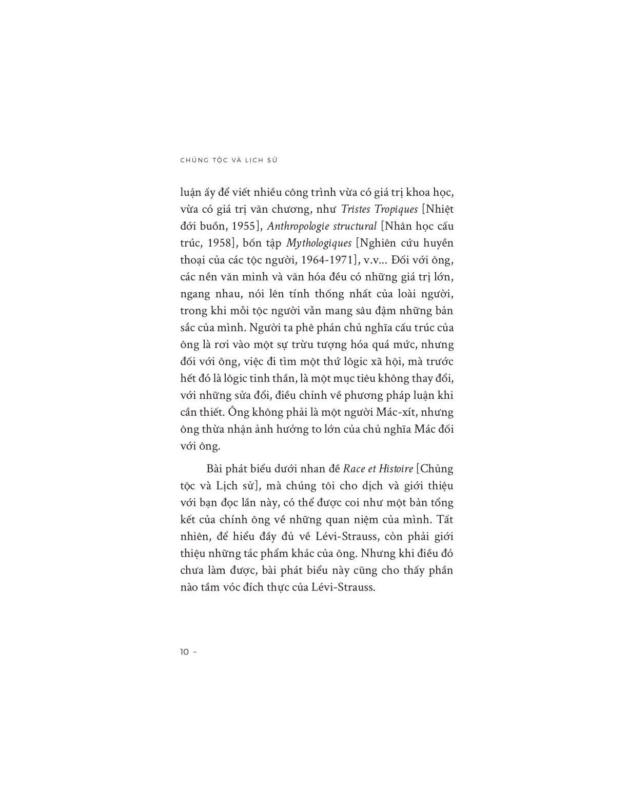 Chủng Tộc Và Lịch Sử - Claude Lévi-Strauss