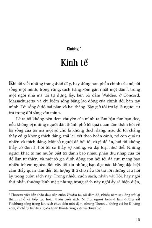 Walden, Một Mình Sống Trong Rừng - 
Phiên Bản Bỏ Túi  - Henry David Thoreau