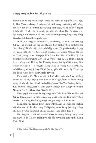  Hồi Ký Thượng Tướng Trần Văn Trà - Hành Trình Từ “ Ra Đi Hai Bàn Tay Trắng ” Đến “ Trở Về Một Dải Giang San ” Và Những Trang Bản Thảo Còn Dang Dở - TS. Quách Thu Nguyệt 