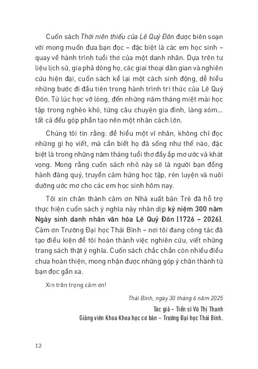 Thời Niên Thiếu Của Danh Nhân Nước Việt - Thời Niên Thiếu Của Lê Quý Đôn - Vũ Thị Thanh