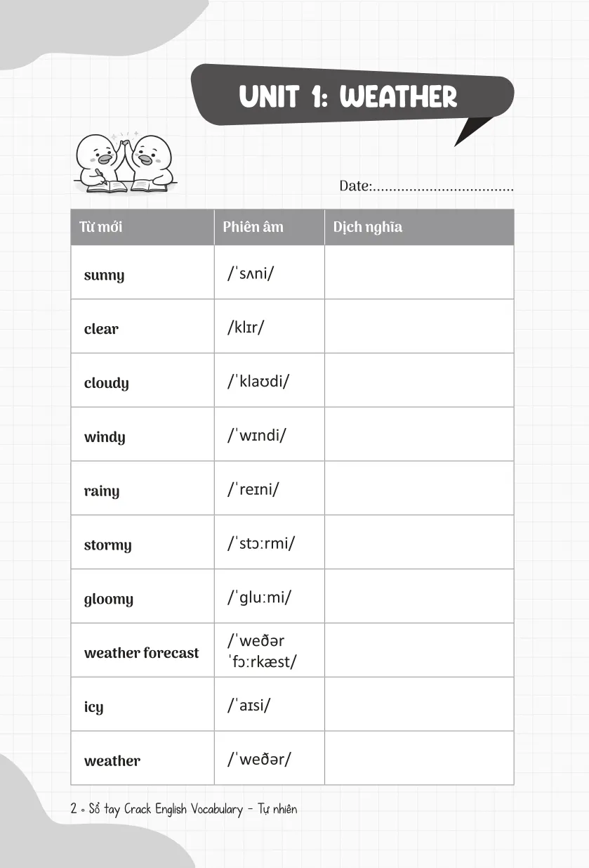 Sổ Tay Crack English Vocabulary - Xây Chắc 540 Từ Vựng Tiếng Anh Theo Chủ Đề Chỉ Với 30 Phút Mỗi Ngày - Chủ Đề Tự Nhiên - Adam Ross