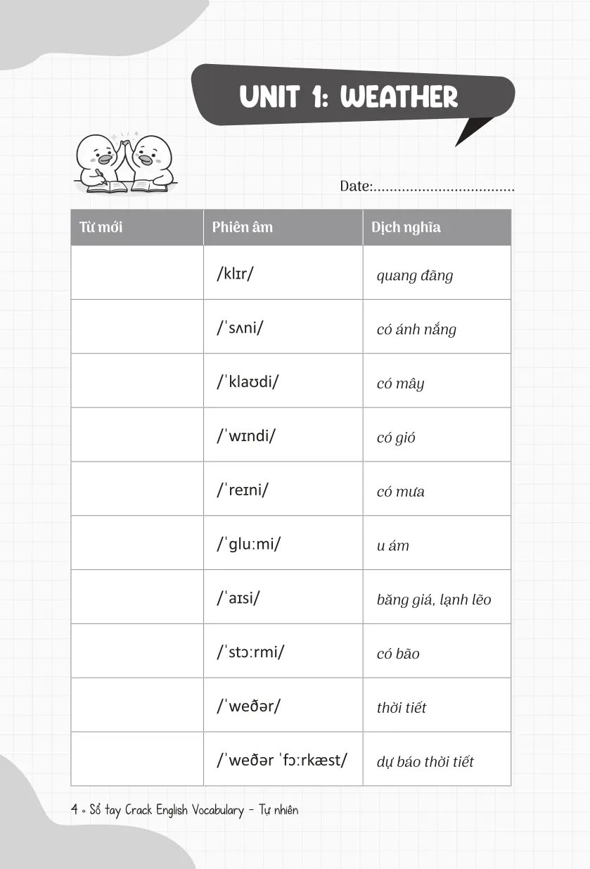 Sổ Tay Crack English Vocabulary - Xây Chắc 540 Từ Vựng Tiếng Anh Theo Chủ Đề Chỉ Với 30 Phút Mỗi Ngày - Chủ Đề Tự Nhiên - Adam Ross