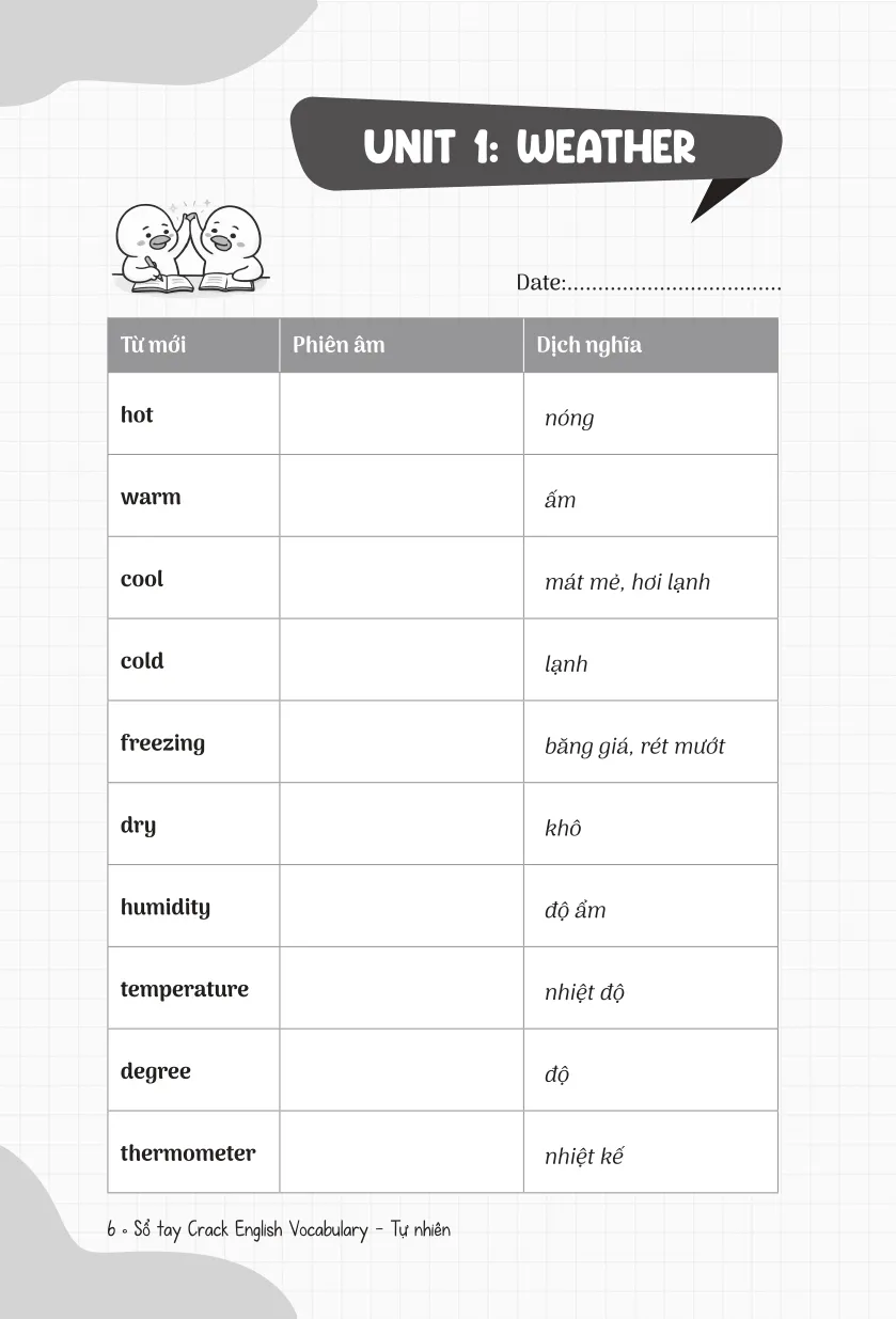Sổ Tay Crack English Vocabulary - Xây Chắc 540 Từ Vựng Tiếng Anh Theo Chủ Đề Chỉ Với 30 Phút Mỗi Ngày - Chủ Đề Tự Nhiên - Adam Ross